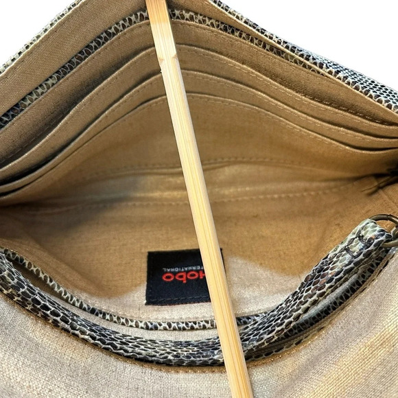 Hobo International Origami Foldover Clutch Wristlet Snake Light Olive Wallet - Picture 4 of 5